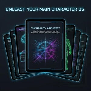 Gamified Life Planner PDF, Main Character OS, Cyberpunk Dark Mode Habit Tracker, Dopamine Menu, ADHD Level Up System, Goal Optimization