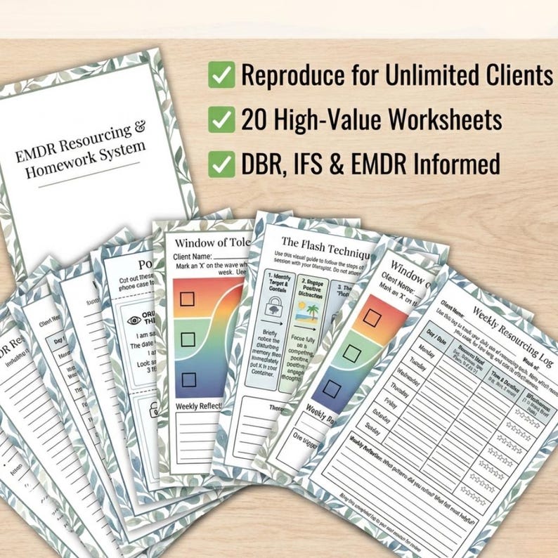 EMDR Therapy Worksheets | Trauma Resourcing, IFS Parts (PDF Download ...