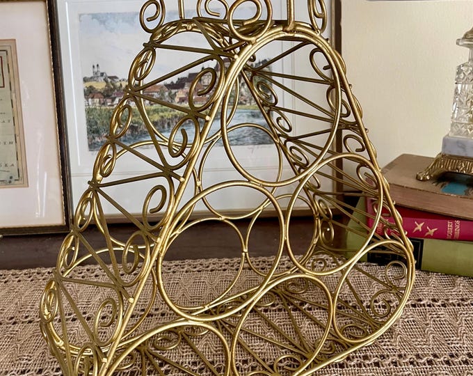 Triangular Wine Rack Vintage Gold Tone Triangular Wine Rack: 6 Bottle Capacity - Etsy