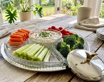 Vintage Kromex Lazy Susan revolving appetizer tray