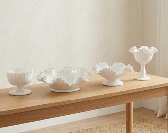 Vintage Fenton Milk Glass: 4 Styles Available