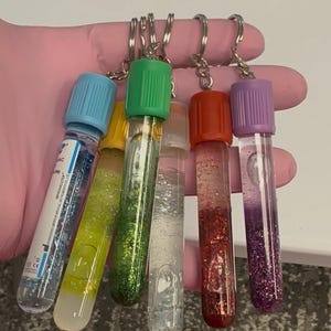 Custom Glitter Phlebotomy Keychains