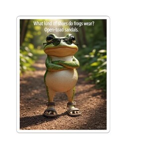 Funny Frog Kiss-Cut Stickers, Humorous Gift for Animal Lovers, Cute Frog Design, Laptop Decal, Nature Decor