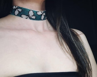 Smaragdgroene chokerarmbandenset met kralen – Butterfly Loom-sieraden