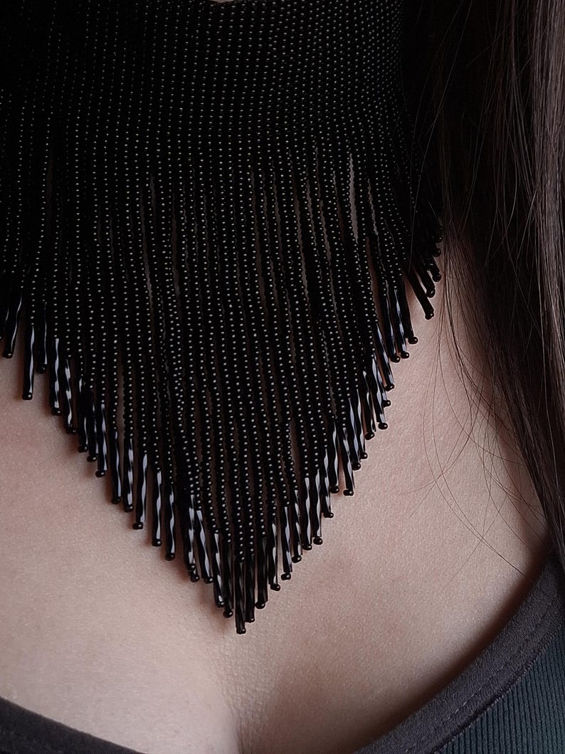 gothic fringe collar necklace