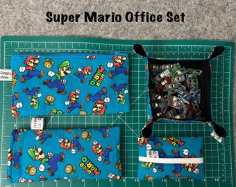 Super Mario Office Set: Pencil Case, Glasses Case, Tray, Tissue Holder