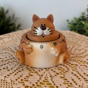 Vintage Cat Kitchen Timer, Retro Kitchen Decor, Cute Kitty Cat Timer, Vintage Cat Kitchen Decor