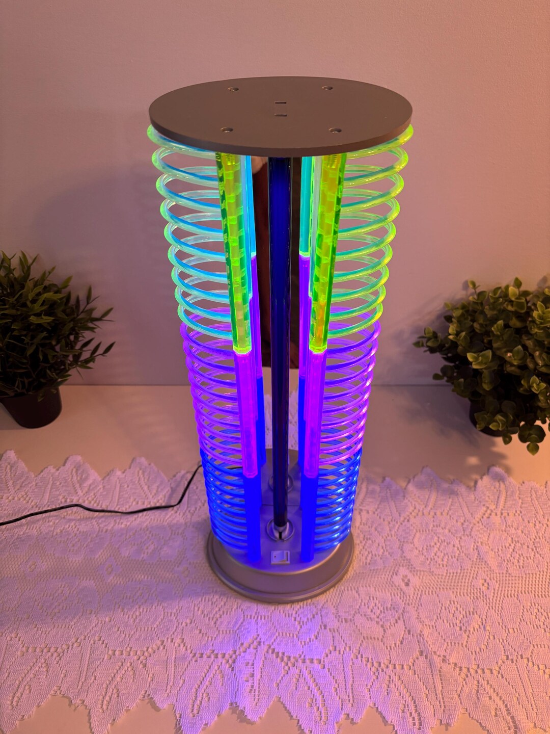 Cd R Stand Vintage CD Stand With Black Light, Backlit Blacklight CD Tower, Bright ...