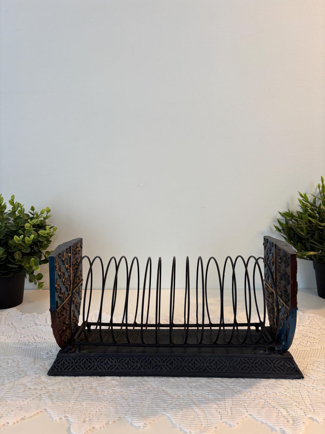 Vintage Metal CD Rack in the Shape of a Blue and Gold Shield, Medieval ...