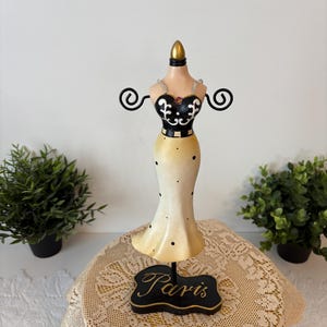 Grand Buste Présentoir à Bijoux - Décor Fleurs Et Roses - Support De Rangement Ou Décoration