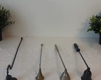 Éteignoirs à bougies vintage, vintage candle snuffer en laiton, brass et cuivre, accessoires pour bougies