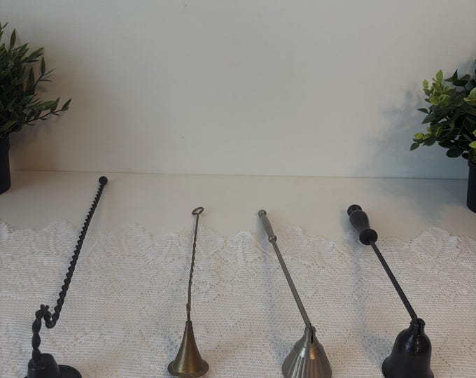 Vintage candle snuffers, vintage candle snuffers in brass and copper, candle accessories