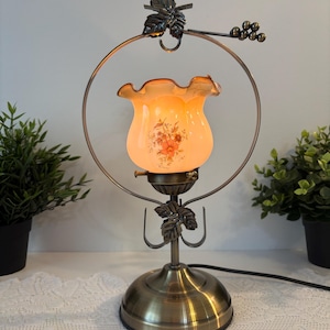 ABAT-JOUR VINTAGE EN laiton et cuivre avec lampe à capuchon de pluie pour... EUR 122,02