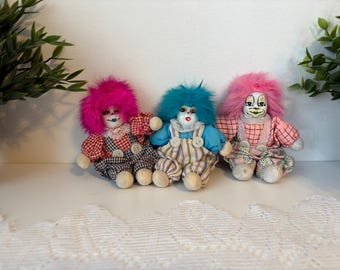 Poupée clown (1) vintage en porcelaine, Pierrot de collection, clown heureux/triste, bouffon de cirque décoratif