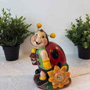 Lampe de table coccinelle vintage, veilleuse LadyBug rétro, lampe décorative coccinelle, vintage Ladybug table lamp night light vintage