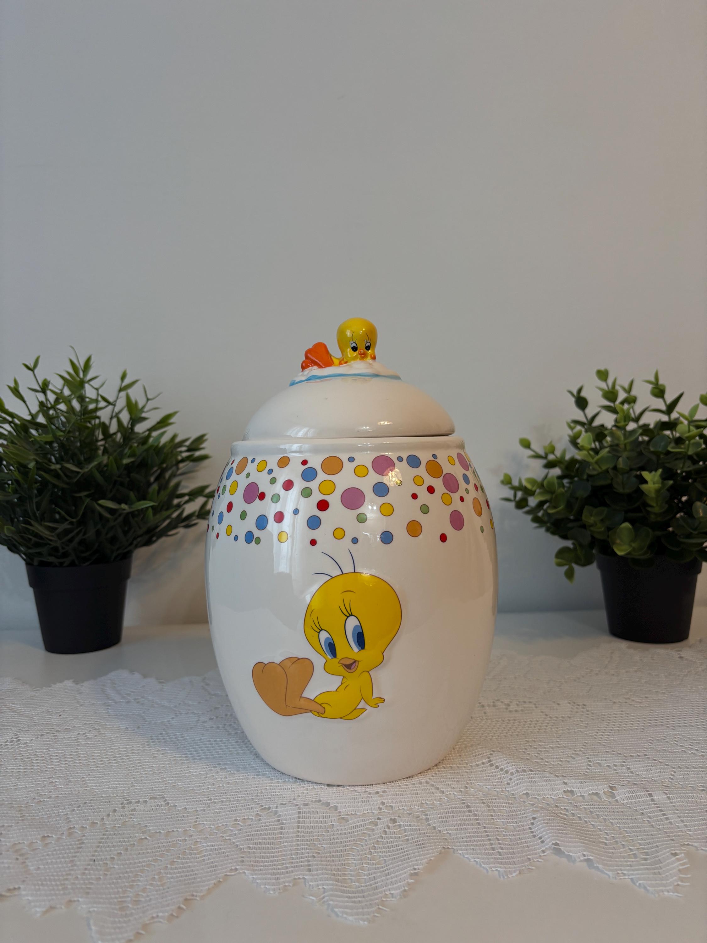 Warner トゥイーティ クッキージャー Tweety Bird Ceramic Cookie Jar, Looney Tunes Warner Bros 2000