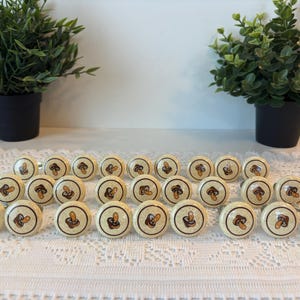 Boutons champignon vintage en céramique, Vintage Ceramic Mushroom Knobs, poignées tiroir cabinet pulls mushroom, Poignées champignon vintage