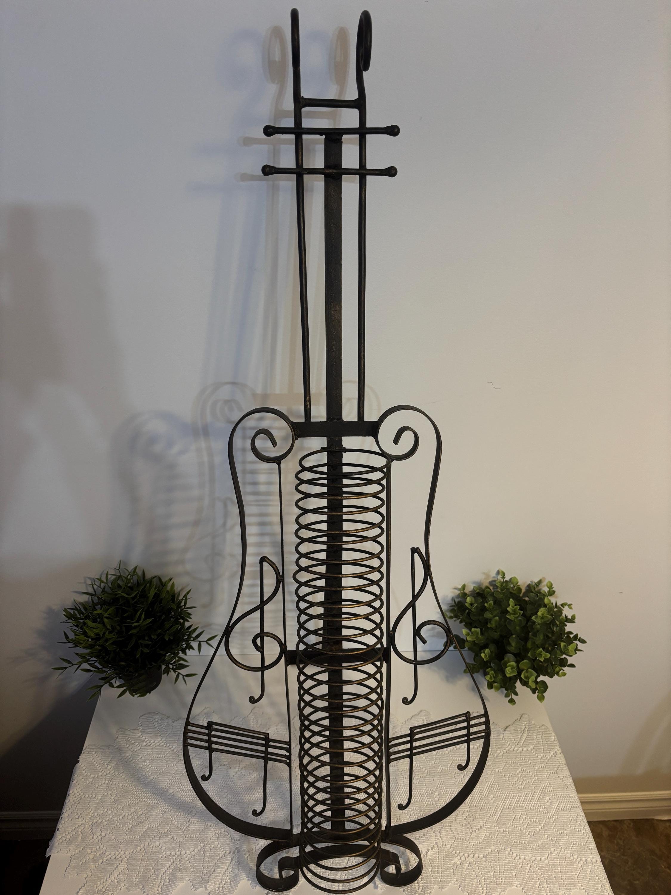 Black Metal Guitar-shaped CD Holder, Music CD Storage, Vintage