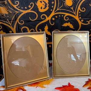 Lot De 11 Cadres Photo Dorés En Bois - Rectangulaires - Vintage