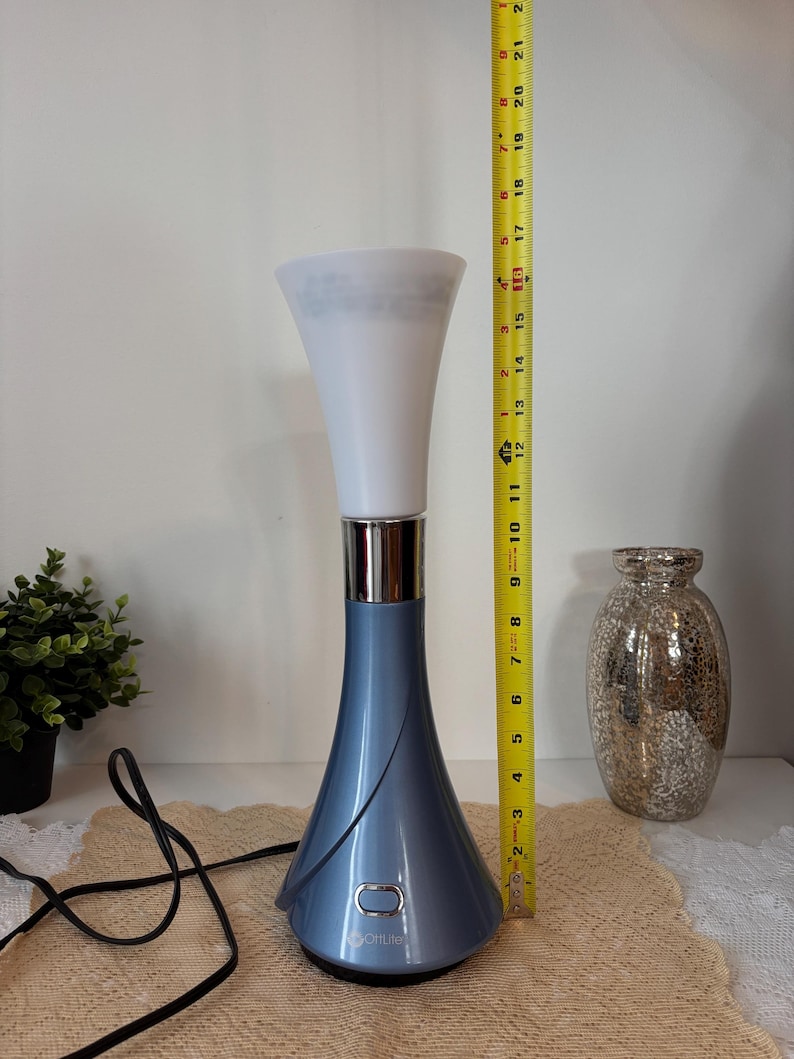 Ottlite Tulip Adjustable Gooseneck Desk Lamp. Vintage Blue Table Lamp ...