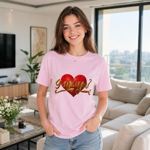 Unisex t-shirt,Round neck, heart design