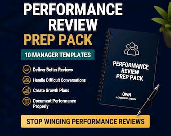 Performance Review Prep Pack | Manager Templates, Employee Evaluation Forms (Digital Download)