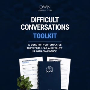 Manager Difficult Conversations Toolkit | Employee Performance, Coaching, Accountability & Conflict Resolution Templates