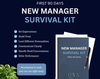 First Time Manager Toolkit | New Manager Survival Kit | Leadership Templates | Team Management | Digital Download