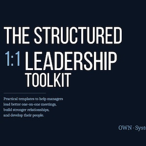 The Structured 1:1 Leadership Toolkit | Employee Meeting Templates | Manager Coaching Forms | Leadership Development Worksheets