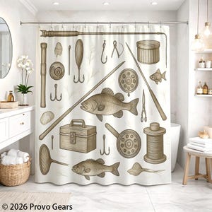 bass fish shower curtain hooks S- Hook Brass | Brass more striking Bass Fish Shower Curtain -