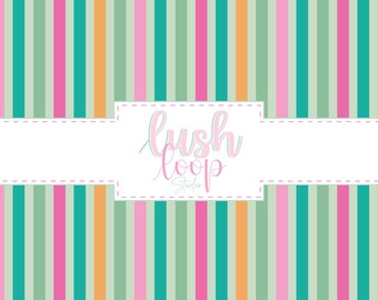 Spring Stripes Seamless Pattern-Pastel Teal, Pink, Orange, Green Stripes Repeating File-Digital Download-Spring PNG-Sublimation