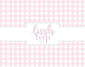 Baby Pink Gingham Seamless Pattern-Light Pink Buffalo Plaid Checkered-Fabric Pattern-Digital Download-PNG Repeating File