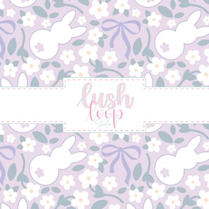 Lapin sans couture motif-lavande florale coquette noeuds-lapin de Pâques tissu motif-téléchargement numérique-PNG extensible fichier-lapin jardin-délicat