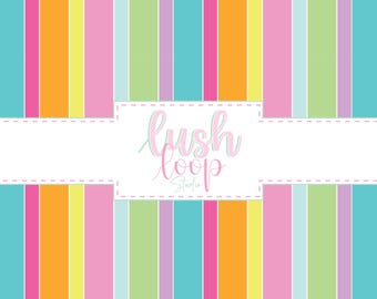Rainbow Striped Seamless Pattern-Pink Blue Aqua Lines-Fabric Pattern-Digital Download-PNG Repeating File-Spring Stripes