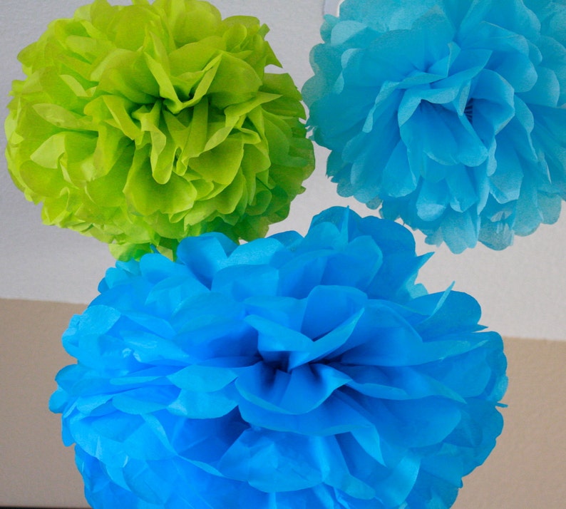 Tissue Paper Pom Poms 10 Tissue Poms Your Color Choice Etsy