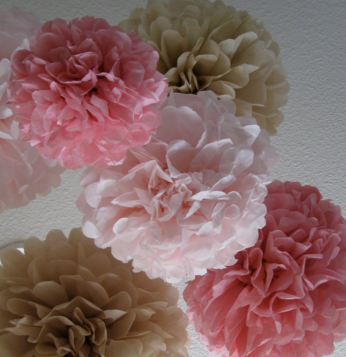 20 Tissue Paper Pom Poms Vintage Wedding decorations Your Etsy