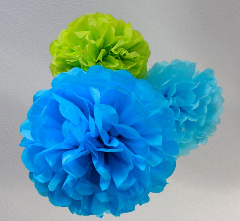 Tissue Paper Pom Poms 10 Tissue Poms Your Color Choice Etsy