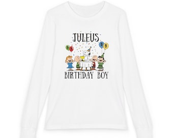 Camiseta de manga larga personalizada para cumpleaños infantiles, camiseta divertida para celebrar, conjunto para fiesta de cumpleaños.