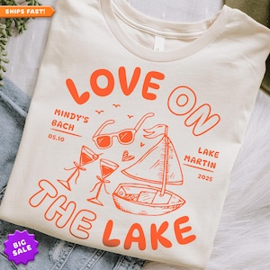 Lake Bachelorette Party Shirts: Custom Martini Girl Trip, Camp Bride Comfort Colors Tees