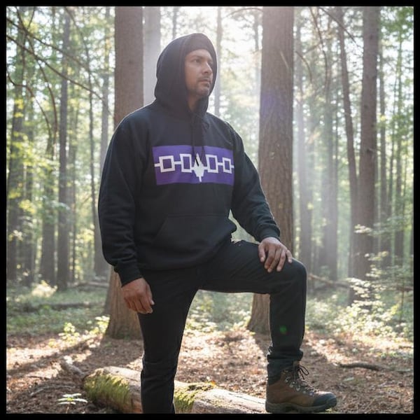 Haudenosaunee Hoodie with Iroquois Flag & Great Tree of Peace