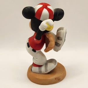 Disney Vintage Ceramic Mickey Mouse Playing Baseball Figurine made in Korea image 2