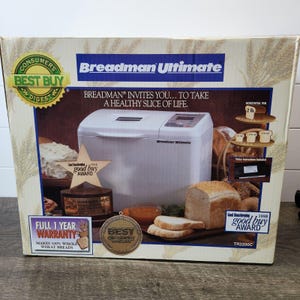 Vtg 2002 Breadman Ultimate Bread Machine Maker TR2200C Horizontal Pan NEW Sealed