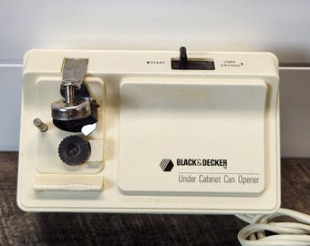 Vtg Black & Decker UnderCabinet Electric Can Opener EC-59D Works No Brackets USA