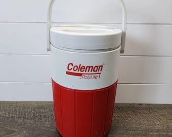 Vintage Coleman PolyLite 1 Gallon Water Jug Cooler 5591 with Pour Spout Red