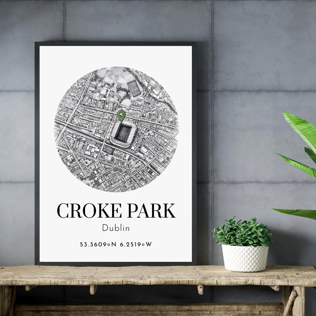 Croke Park Stadium Coordinates Print. Dublin GAA Ground Map Poster. - Etsy