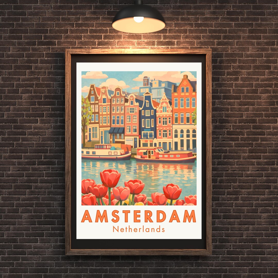 Vintage Amsterdam Travel Poster | Amsterdam Wall Art (print) - Etsy