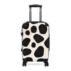 Stylish Cow Print Suitcase, Travel Luggage, Animal Print Carry-On, Holiday Travel Bag, Fun Vacation Accessory, Unique Gift Idea