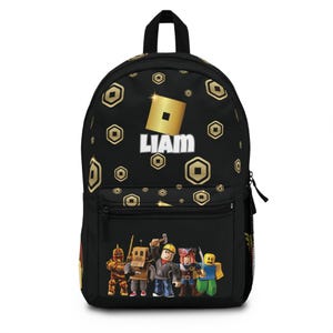 Roblox Rucksack personalisiert - Dein Namensrucksack im Robux Design, sicher & bequem für die Schule - Roblox Rucksack für Jungen