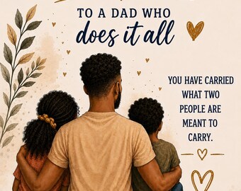 Biglietto per la Festa del Papà per papà single che fa tutto / Stampabile / Dolce biglietto dai propri cari / Download digitale