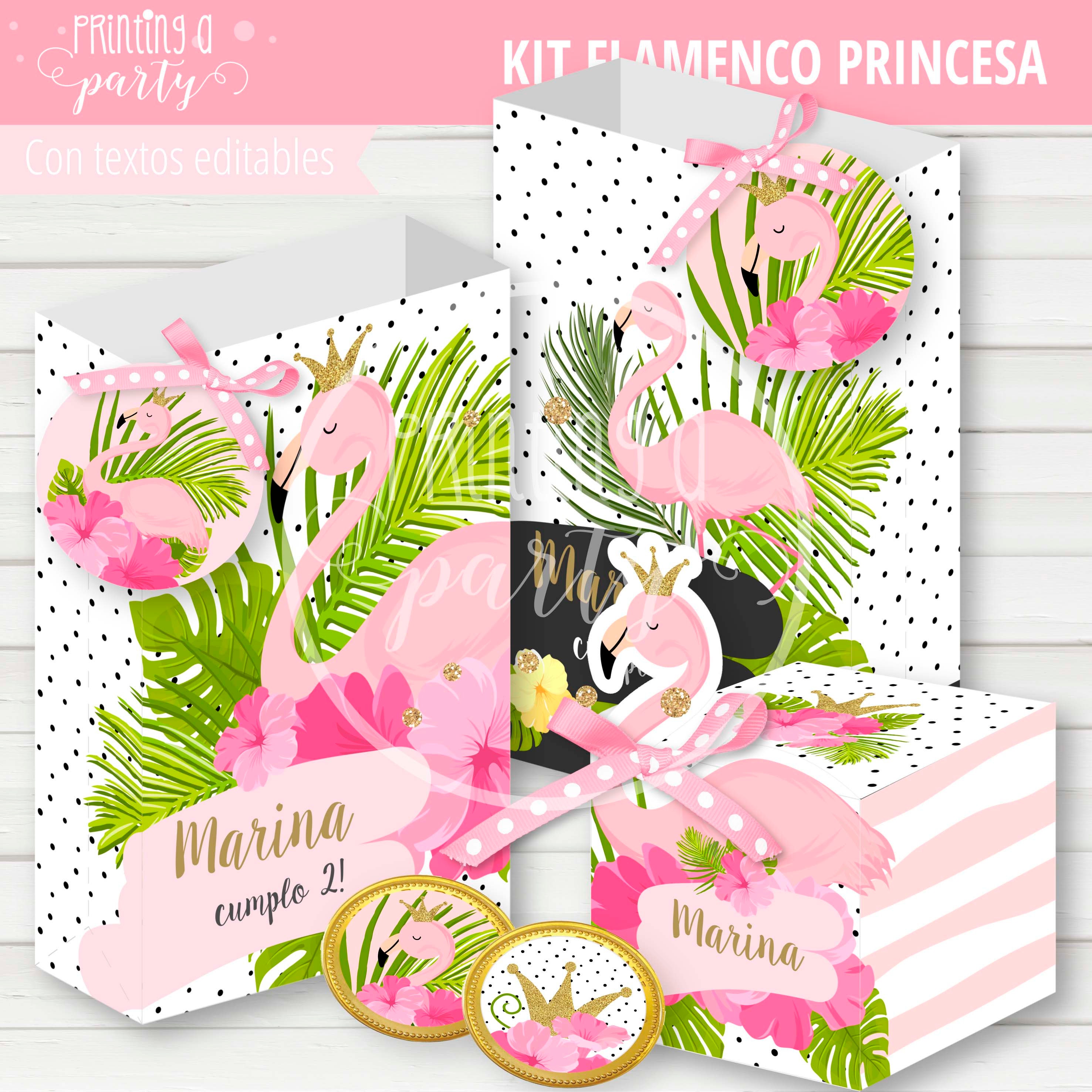 Flamingo Pink Princess Birthday Party Printable Party Mega Pack Kit ...
